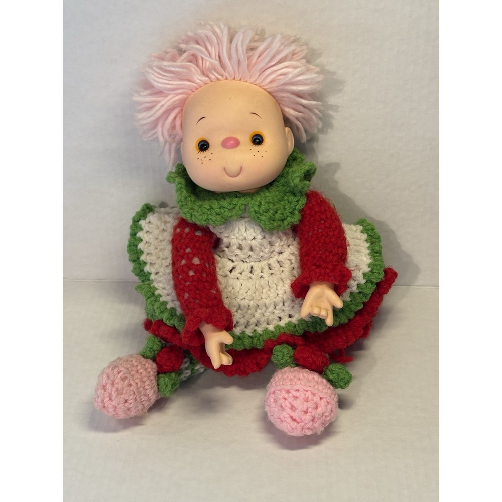 Vintage Strawberry Shortcake Doll‎ Crochet Hand Knitted Crafted Homemade 12"